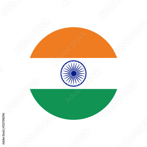 India flag -  circle vector isolated on transparent background