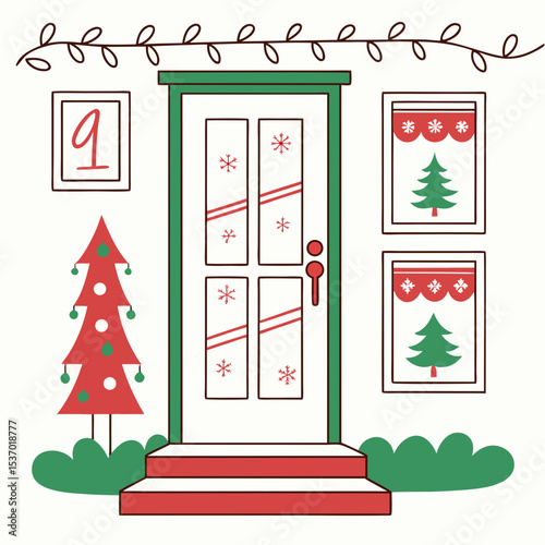 Christmas door nine days until christmas festive house decor
