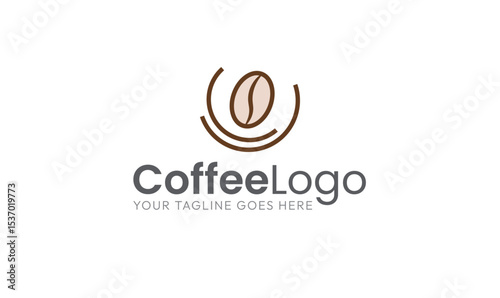 Coffee Shop Logo: Minimalist Coffee Bean Design for Business logo