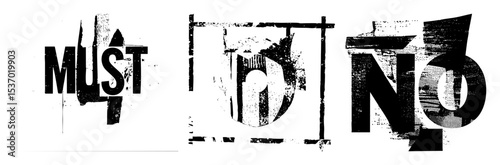 Vector Distressed typographic featuring the words Must End.