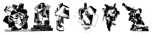 Vector Abstract figures composed of geometric shapes create a dynamic composition.