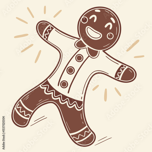 Happy gingerbread man christmas cookie character design