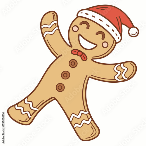 Happy gingerbread man christmas cookie character design