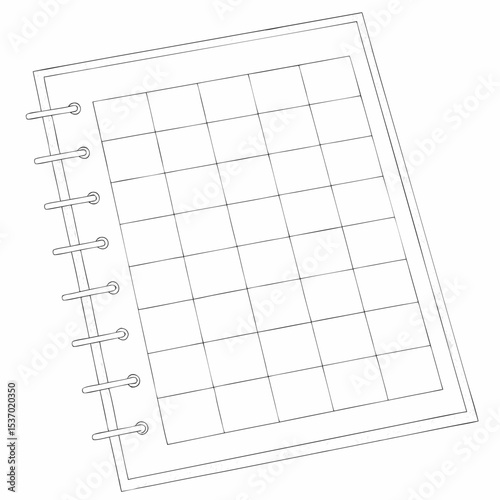 Spiral bound grid notebook sketch blank pages design