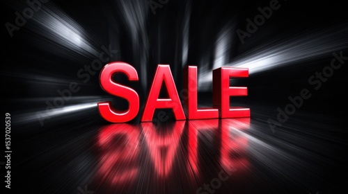 Red Sale in Spotlight: A striking visual of the word 