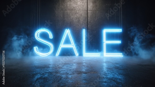 Neon Sale: An eye-catching neon sign illuminates the word 