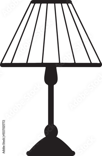 Simple table lamp vector illustration isolated on white background