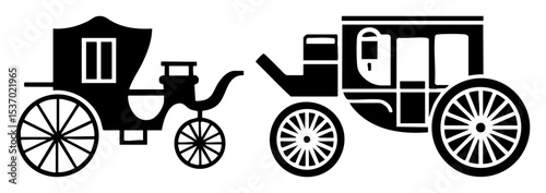 Vector Vintage carriages showcases classic transportation.