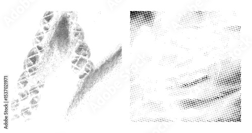 Vector Abstract human figures composed of dots create a dynamic .