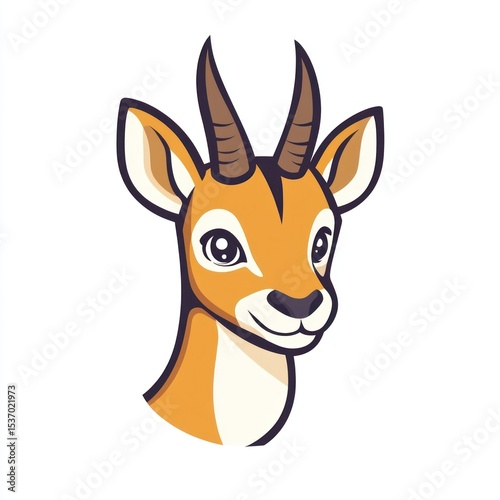 Cartoonish gazelle head