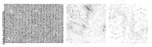 Vector Dense collection of scattered black dots forming abstract .