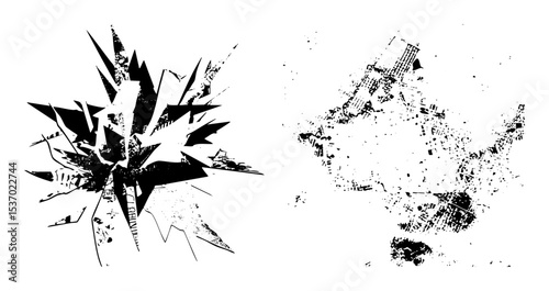 Vector Dynamic shattered fragments and distressed textures create a bold .