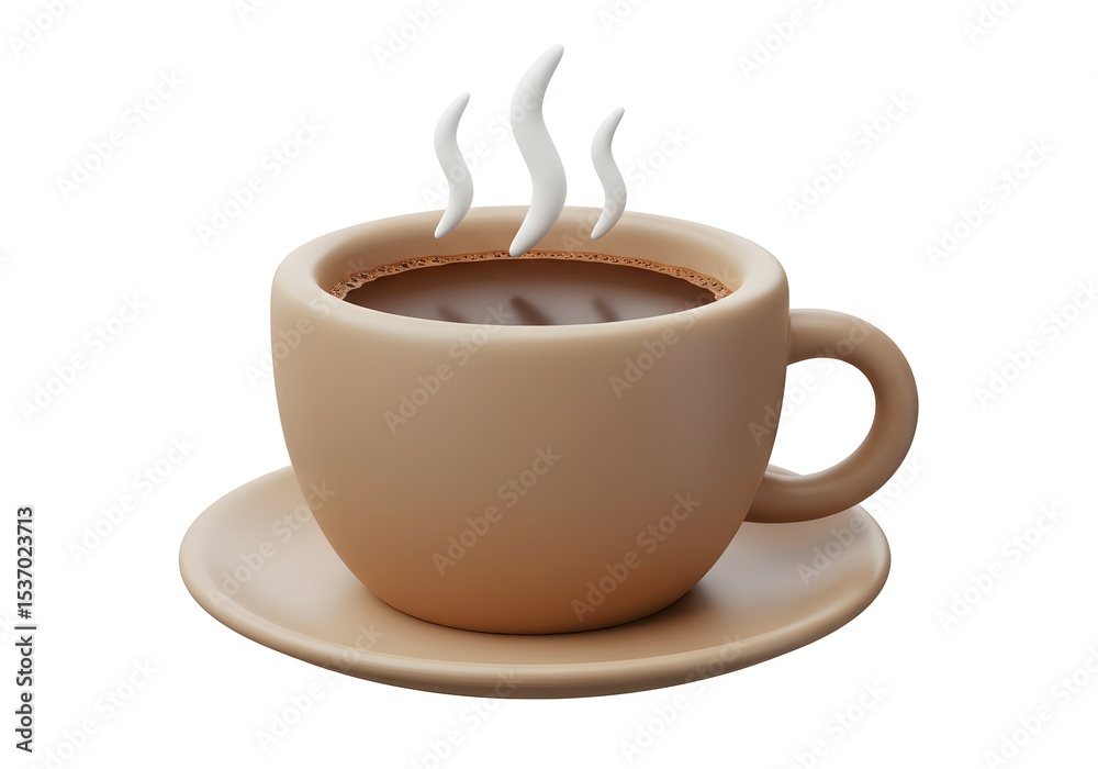 Obraz premium Beige coffee cup with steam