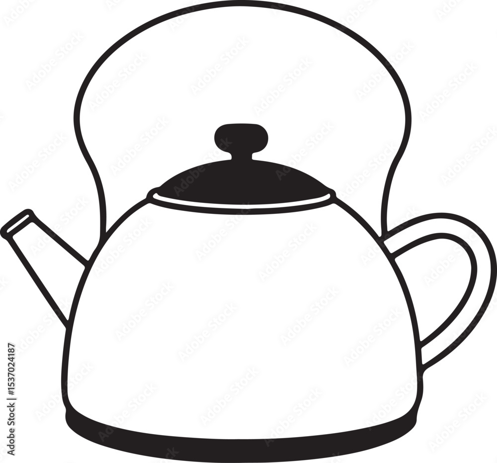 Obraz premium Simple tea kettle illustration isolated on white background