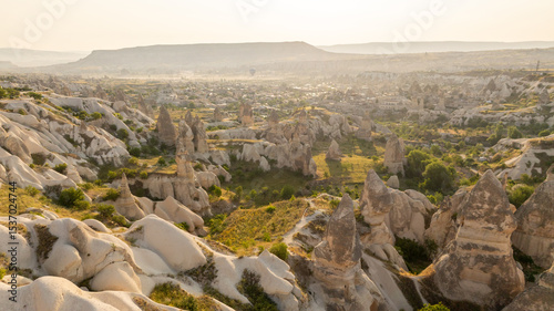 Drone cappadocia valley in Turkey goreme