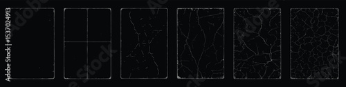 Worn Paper Overlay Texture Set – Torn Edges, Grainy Vintage A4 Stamp Frames