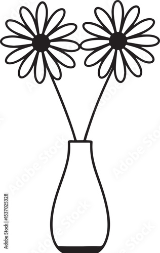 Three daisies floral illustration isolated on white background
