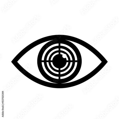 Minimalist black eye icon target symbol center goal monitoring objective surveillance
