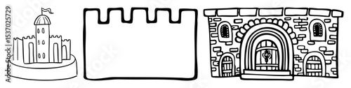 Vector Medieval with ornate gate and defensive walls.