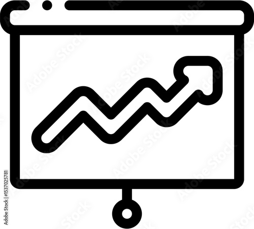 Illustration of growth chart presentation slide for business analysis and financial report showing upward trend and positive progress vector