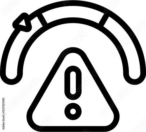 Illustration of alert warning dashboard indicator icon for performance risk management and security optimization analysis tool vector