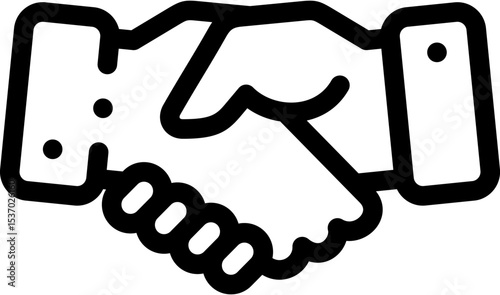 Illustration of handshake icon vector for agreement partnership deal business success and cooperation symbol graphic design element vector