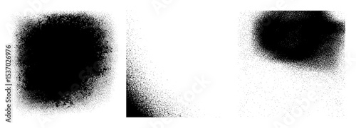 Vector Abstract spray paint shapes with scattered dots.