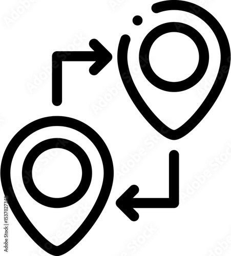 Illustration of find direction location route map point destination navigation travel address gps position icon symbol design vector
