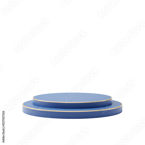 Small Blue Product Display Podium 3D Render Stand