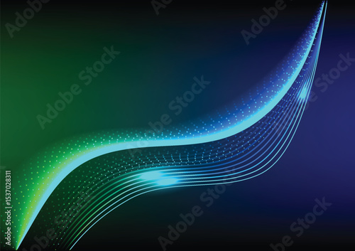Line technology abstract background. Concept of cyberspace digital futuristic, curve connection, wave partical vector, tech motion, neon glow energy, communication flowing, speed stiped, innovation.