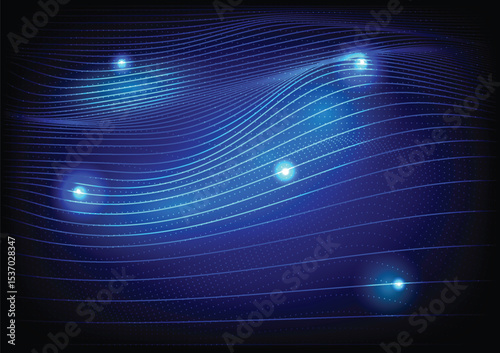 Line technology abstract background. Concept of cyberspace digital futuristic, curve connection, wave partical vector, tech motion, neon glow energy, communication flowing, speed stiped, innovation.