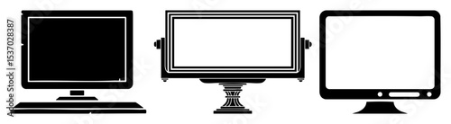 Vector Vintage television sets featuring diverse designs.