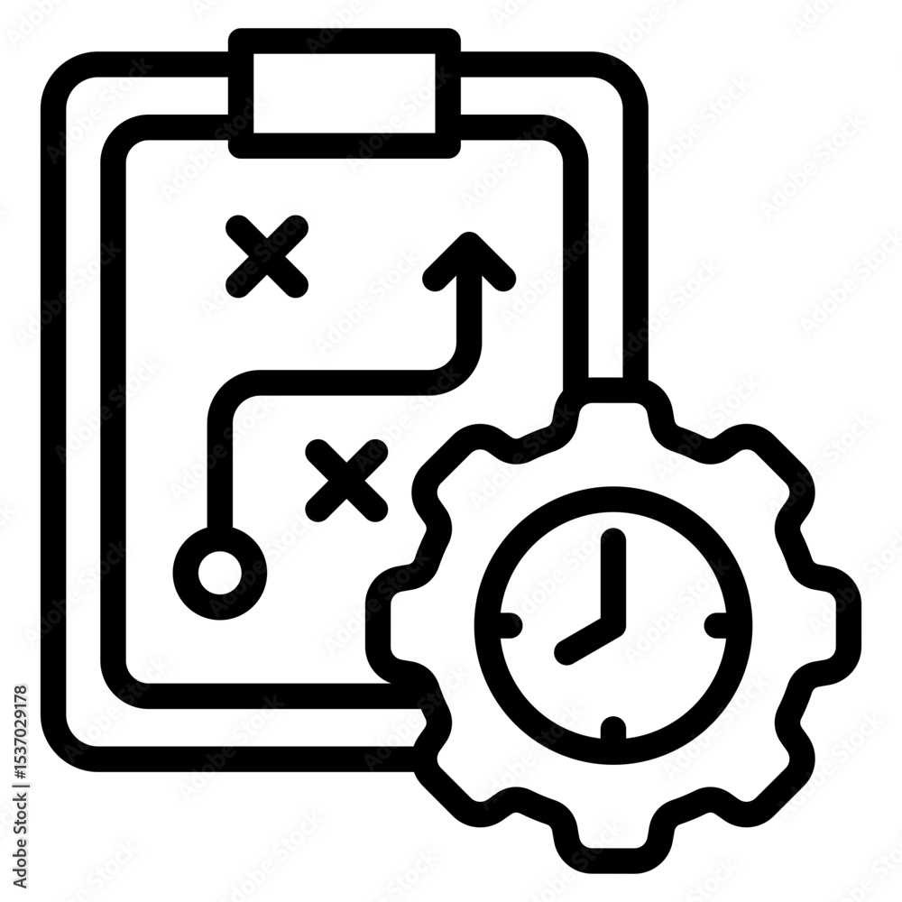 Time Management Strategy Icon Time Management Strategy Icon