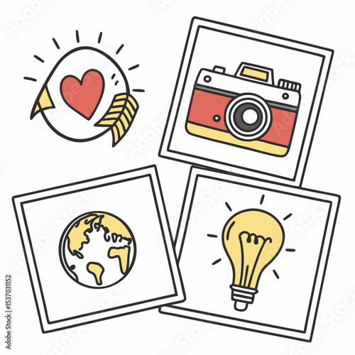 Travel photography ideas inspiration global heart camera globe lightbulb