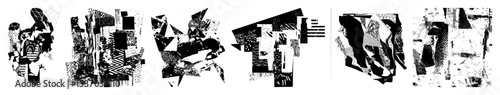Vector Abstract geometric shapes create a dynamic fragmented composition.