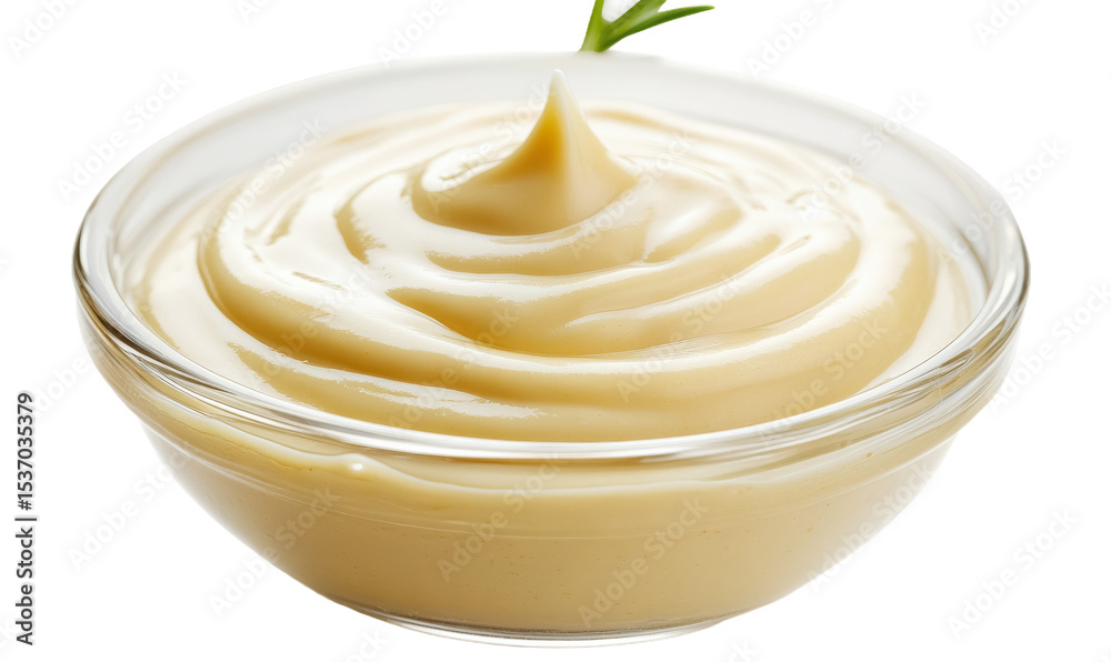 Creamy Mayonnaise in a Glass Bowl Creamy Mayonnaise in a Glass Bowl