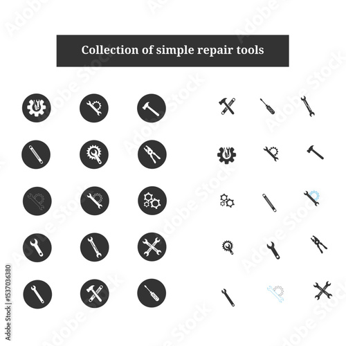 Collection of simple tool icons for repair and maintenance