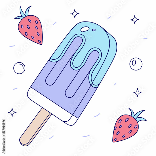 Delicious strawberry ice pop summer treat cool refreshing dessert