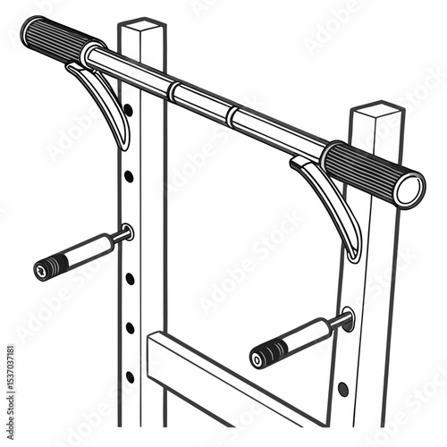 Fitness equipment squat rack pull up bar handles