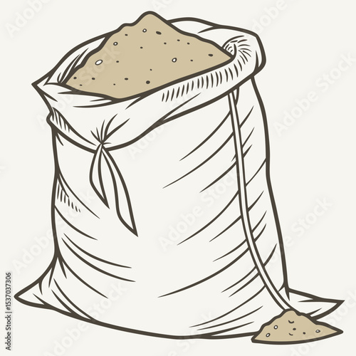 Full sack of sand building material construction site