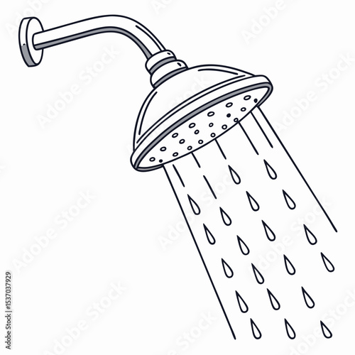 Shower head water drops bathroom clean fresh hygiene