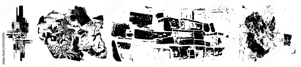 Fototapeta premium Vector Abstract geometric shapes create a dynamic fragmented composition.