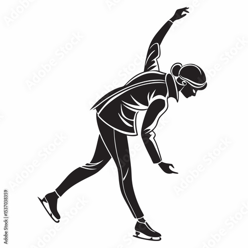 Female figure skater ice skating winter sports athlete elegant pose