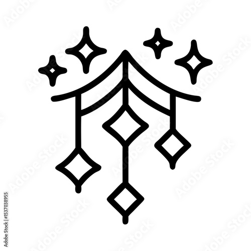 Clean tinsel design silhouette vector graphic for holiday projects