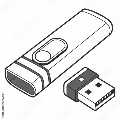 Sleek modern usb flash drive data storage device