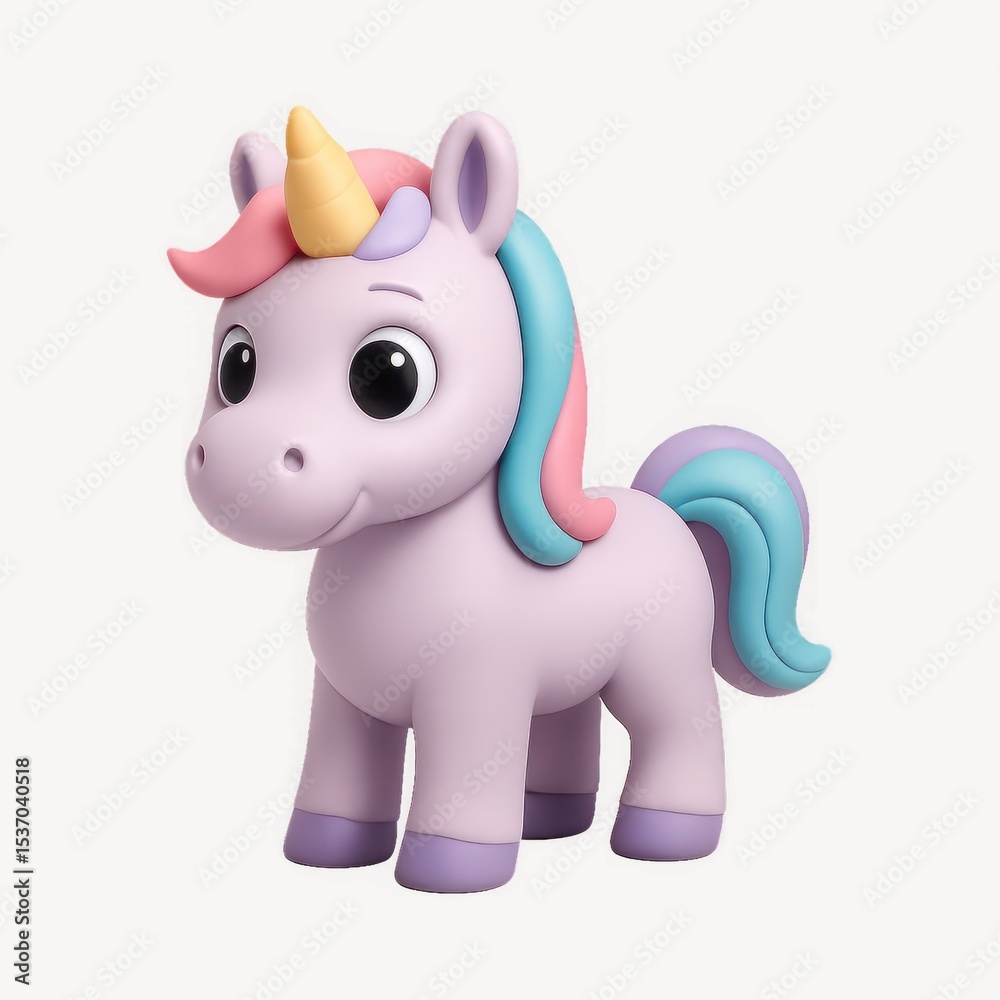Naklejka premium Cute pastel unicorn illustration.
