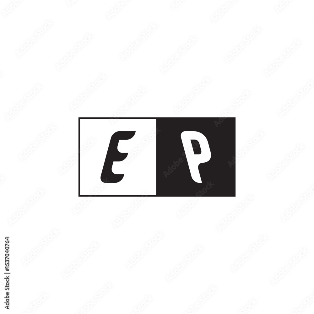 Fototapeta premium Initial Alphabet Vector EP Unique Simple Bold Monogram Logo Design Alphabet