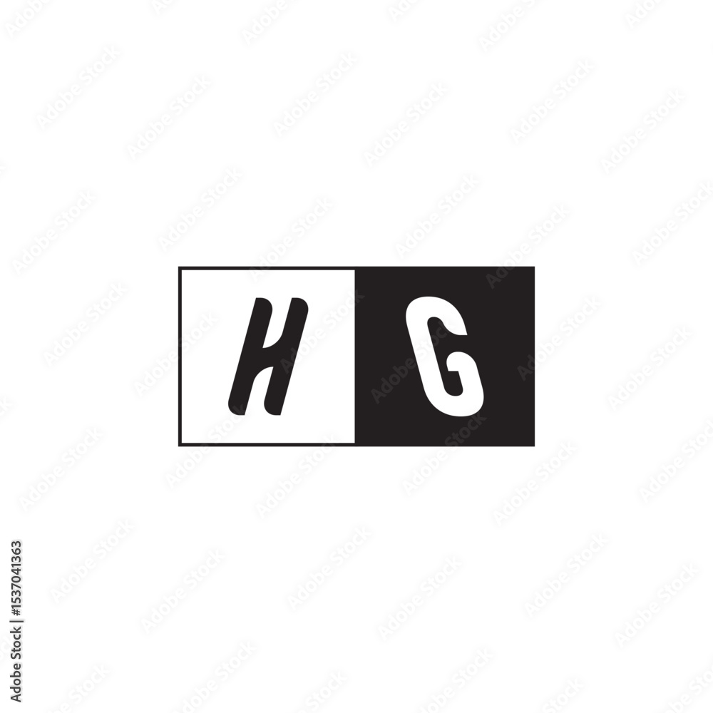 Initial Alphabet Vector Monogram Logo Design Alphabet Unique Simple Bold HG Initial Alphabet Vector Monogram Logo Design Alphabet Unique Simple Bold HG