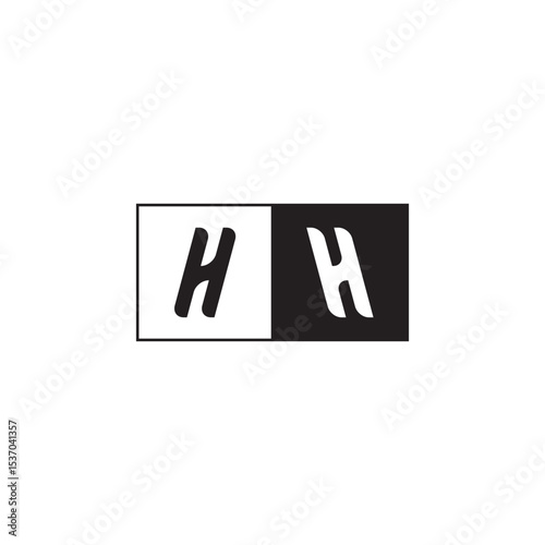 Initial Alphabet Vector Monogram Logo Design Alphabet Unique Simple Bold HH