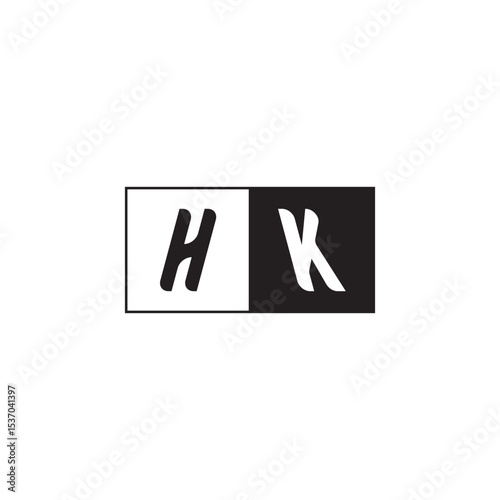Initial Alphabet Vector Monogram Logo Design Alphabet Unique Simple Bold HK